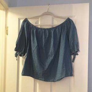 Off the Shoulder Chambray Top